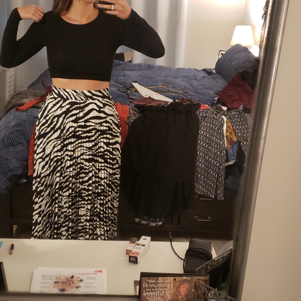 Animal stripe maxi skirt